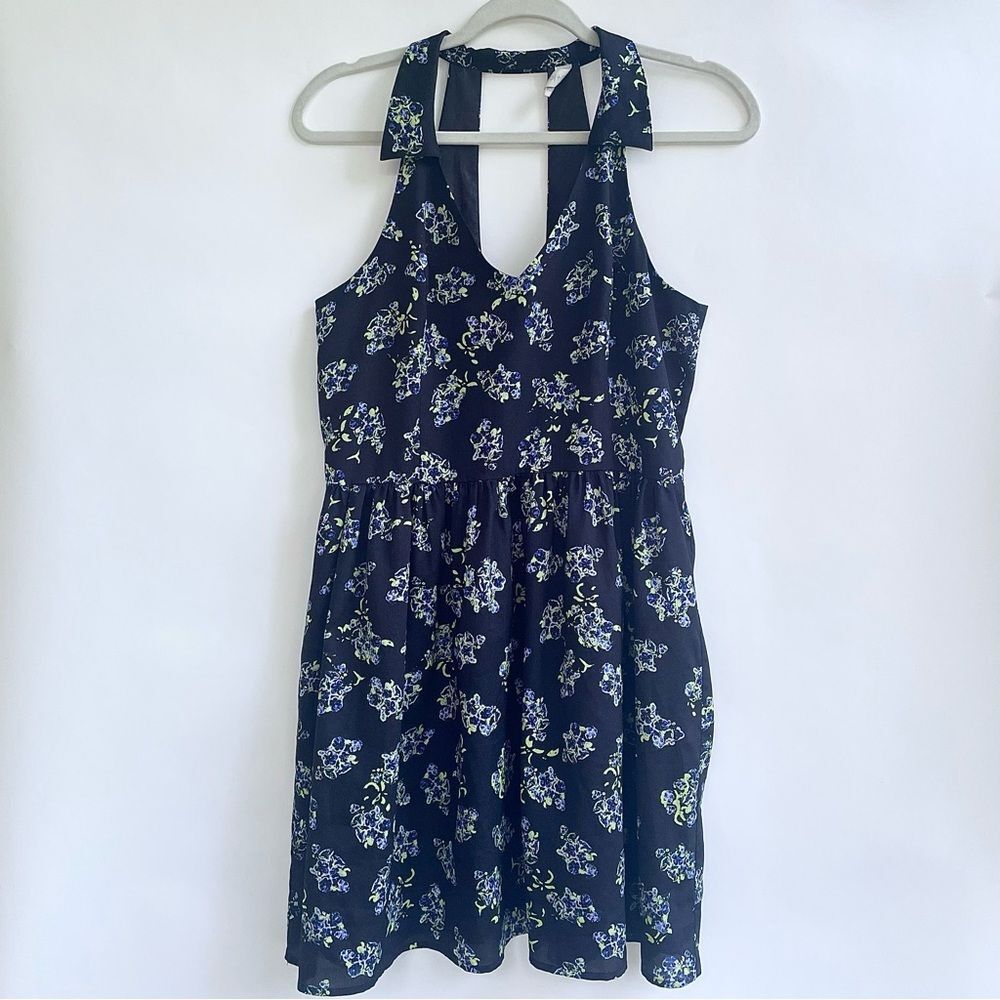 Mac + Jac Floral Sleeveless V-Neck Mini Sundress Black Women's XL Boho Summer